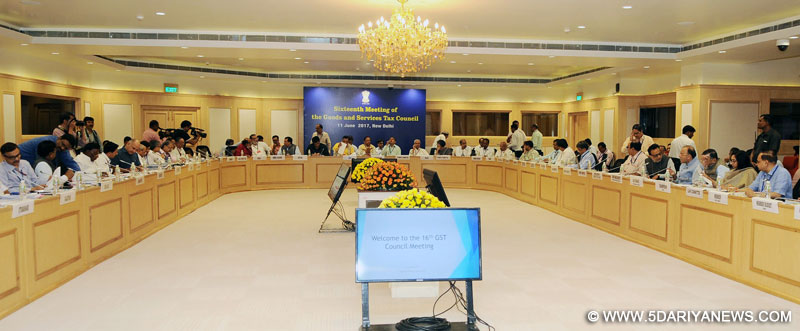 The Union Minister for Finance, Corporate Affairs and Defence, Shri Arun Jaitley chairing the 16th Meeting of the GST Council, in New Delhi on June 11, 2017.