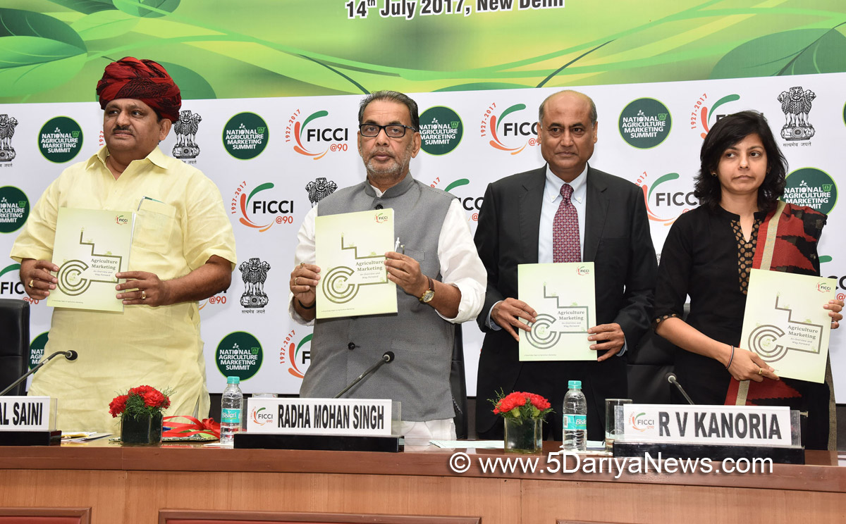 The Union Minister for Agriculture and Farmers Welfare, Shri Radha Mohan Singh releasing the publication at the inauguration of the National Summit on “Smart Agriculture Marketing Solutions-To Double Farmers Income”, in New Delhi on July 14, 2017.