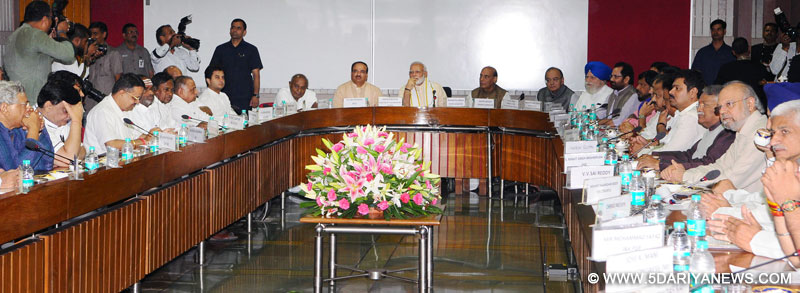 The Prime Minister, Shri Narendra Modi at the All Party Meeting, in Parliament House, in New Delhi on July 16, 2017. 
