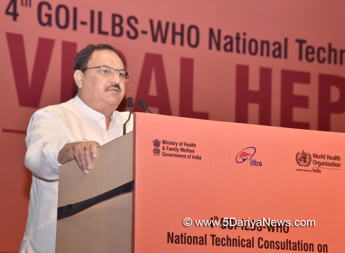 The Union Minister for Health & Family Welfare, Shri J.P. Nadda addressing the participants at the 4th National Technical Consultation on Viral Hepatitis, on the occasion of the ‘World Hepatitis Day’, in New Delhi on July 28, 2017.