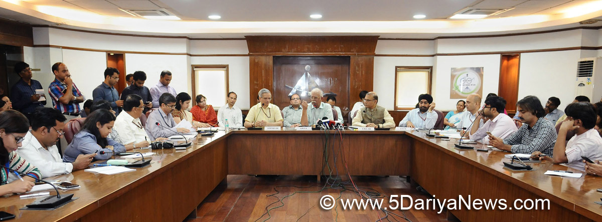 The Union Minister for Civil Aviation, Shri Ashok Gajapathi Raju Pusapati briefing the media on the second round of bidding under RCS-Udan, in New Delhi on August 24, 2017. The Minister of State for Civil Aviation, Shri Jayant Sinha and the Secretary, Ministry of Civil Aviation, Shri R.N. Choubey are also seen.