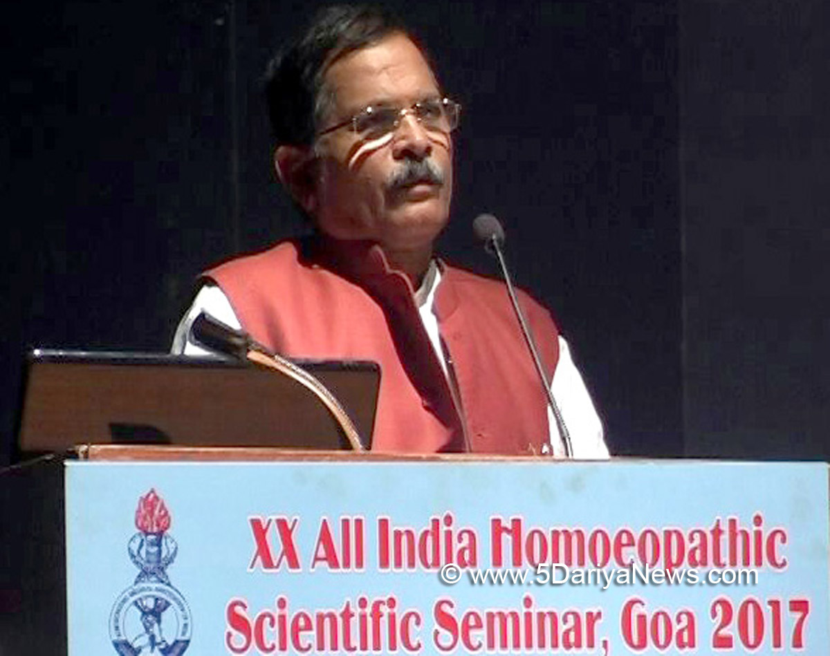 The Minister of State for AYUSH (Independent Charge), Shri Shripad Yesso Naik delivering the valedictory address at the 20th National Homeopathic Congress of HMAI, at Margaon, Goa on September 10, 2017.