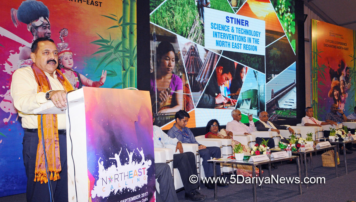 Dr. Jitendra Singh addressing at the inauguration of ‘North East Calling’ event under ‘Destination North-East Series’, organised by the Ministry of Development of North Eastern Region (DoNER), in New Delhi on September 09, 2019. 