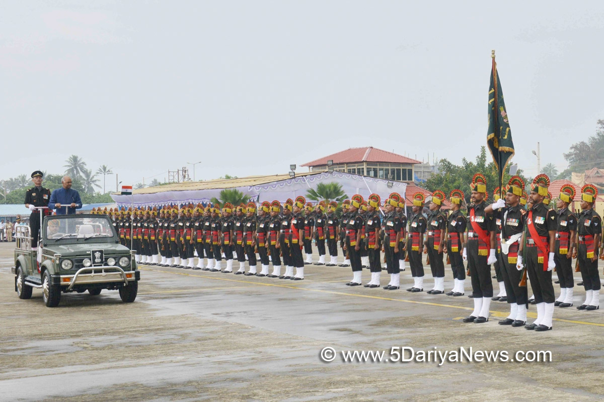 President Ram Nath Kovind inspects Guard of Honour on his arrival at Thiruvananthapuram, Kerala on Oct 8, 2017. 