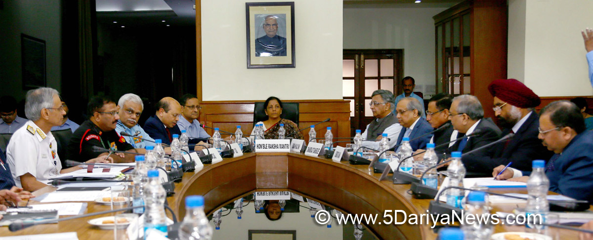 The Union Minister for Defence, Smt. Nirmala Sitharaman interacting with the industry representatives on roundtable on ‘Energising Make in India’ in defence sector, in New Delhi on October 28, 2017.
