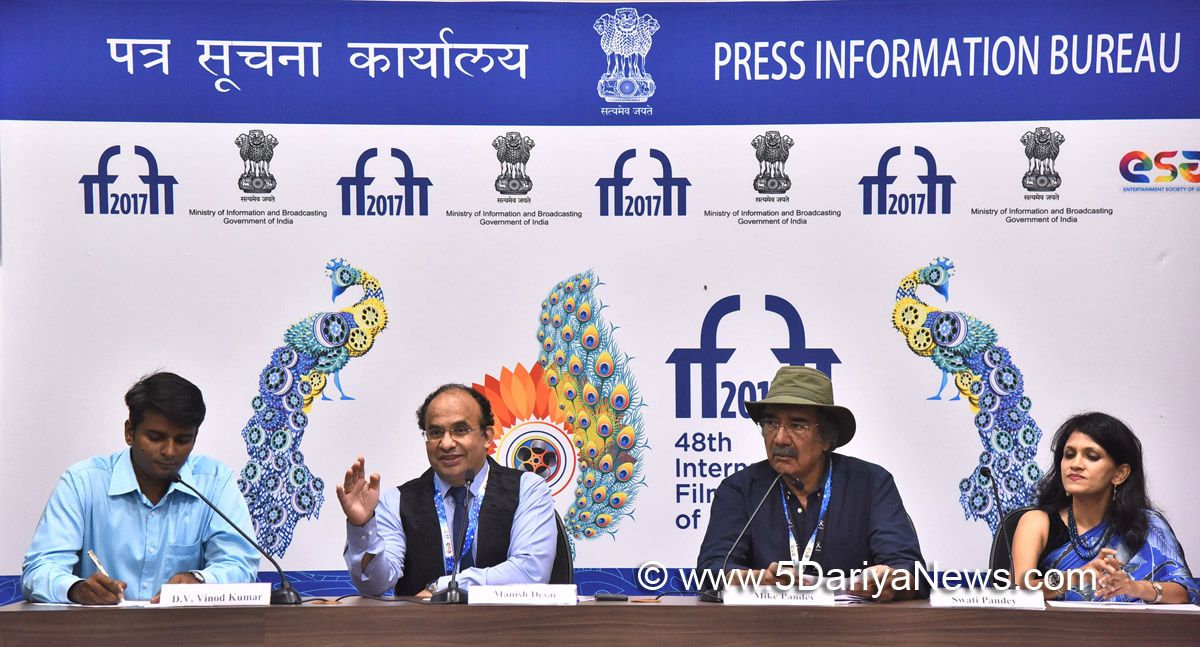 The Director, Mumbai International Film Festival, Shri Manish Desai, at a Press Conference, during the 48th International Film Festival of India (IFFI-2017), in Panaji, Goa on November 26, 2017.