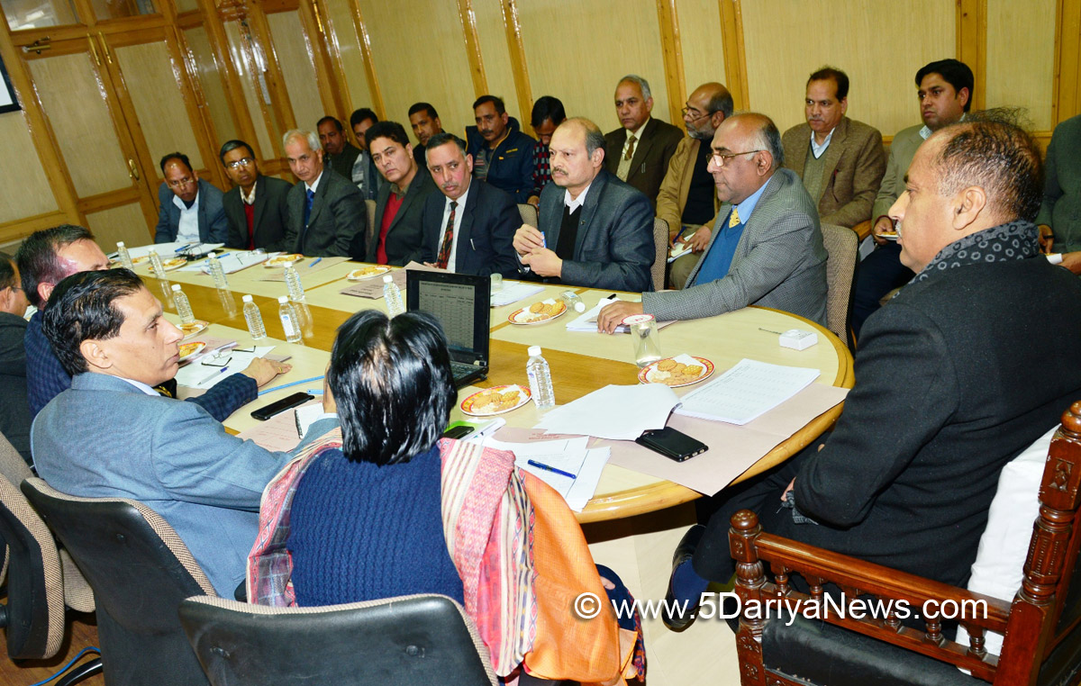 Chief Minister Shri Jai Ram Thakur presiding over the meeting of Home Department at Shimla on 23 Jan 2018