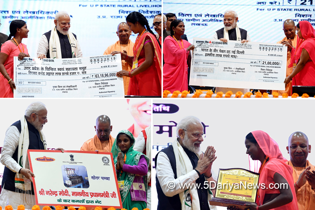 Narendra Modi attends the National Women Livelihood Meet -2019 at Varanasi