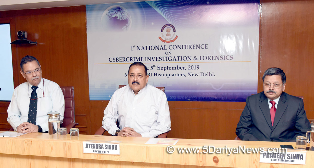 	Dr Jitendra Singh addresses 1st National Conference on Cybercrime Investigation and Forensics, organised by CBI
