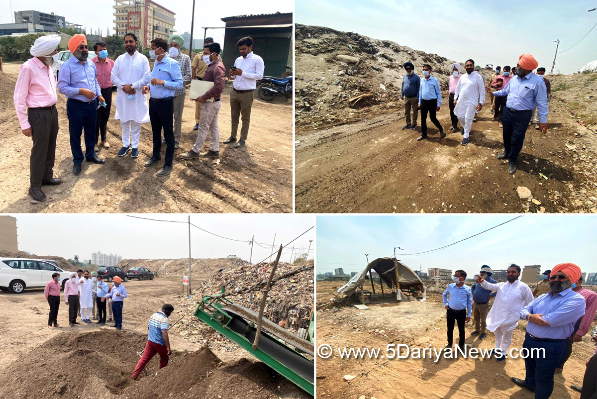 Photo: Mayor Jiti Sidhu, Senior Deputy Mayor Amrik Singh Somal, Deputy Mayor Kuljit Singh Bedi and Corporation officials visiting the dumping ground.
