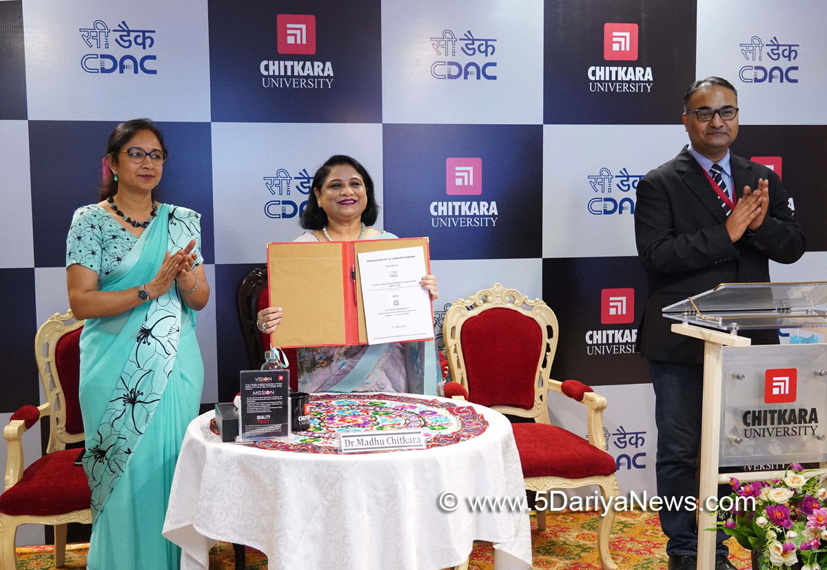 Chitkara University, Banur, Rajpura, Centre for Development of Advanced Computing, C-DAC, Dr Madhu Chitkara, Dr VK Saraswat