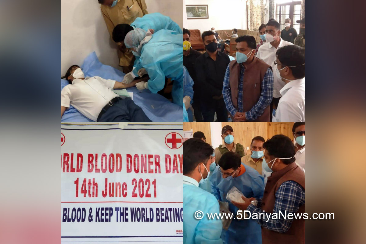   DDC Anantnag, Deputy Commissioner, Dr Piyush Singla, Anantnag, Dr Piyush Singla, Kashmir, Jammu And Kashmir, Jammu & Kashmir, Blood Camp, Blood Donation Camp, World Blood Donor Day