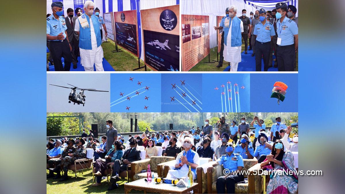 Manoj Sinha, Lieutenant Governor J&K, Raj Bhavan, Jammu, Kashmir, Jammu And Kashmir, Jammu & Kashmir, Srinagar, Indian Air Force,  Air Show, Give Wings to Your Dreams, Dal Lake, SKICC lawns