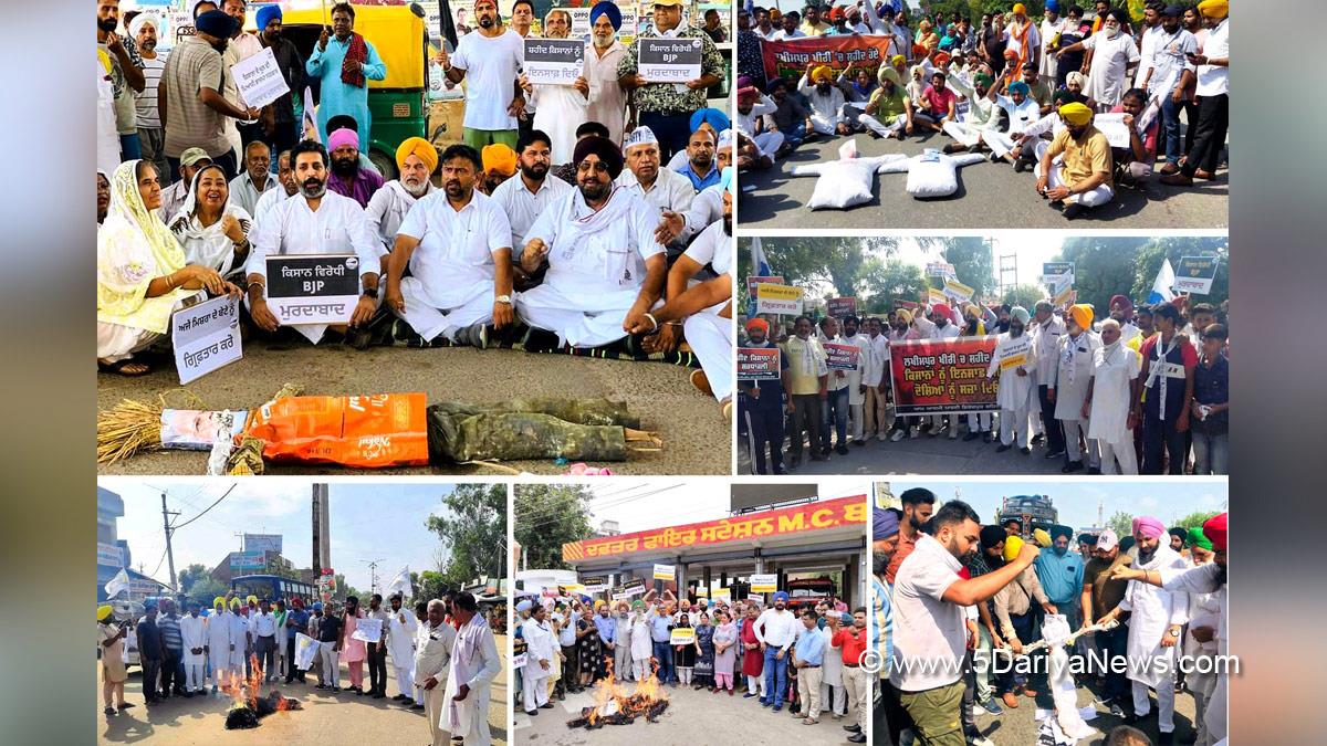 Kultar Singh Sandhwan, AAP, Aam Aadmi Party, AAP Punjab, Lakhimpur incident, Lakhimpur Kheri News, Lakhimpur Kheri, Lakhimpur Kheri incident, Uttar Pradesh, Protest