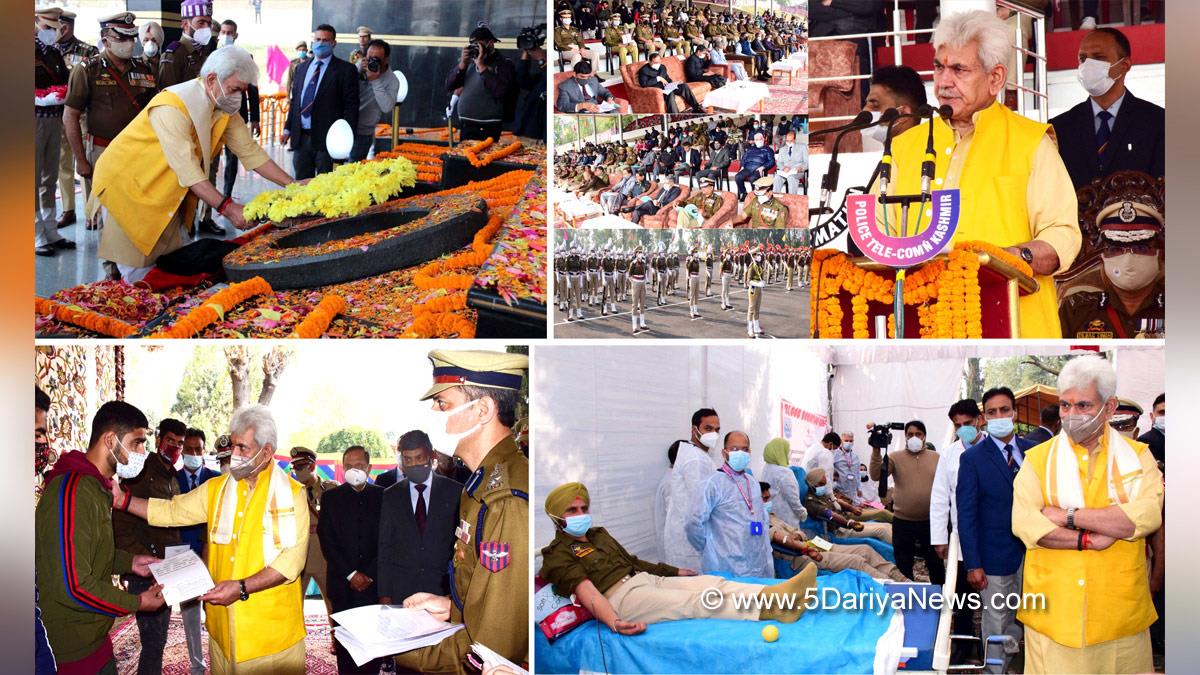 Manoj Sinha, Lieutenant Governor J&K, Raj Bhavan, Jammu, Kashmir, Jammu And Kashmir, Jammu & Kashmir, Police Commemoration Day