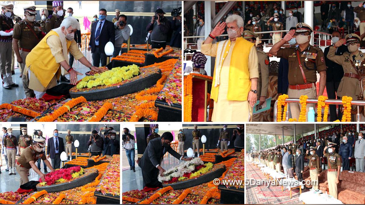 Manoj Sinha, Lieutenant Governor J&K, Raj Bhavan, Jammu, Kashmir, Jammu And Kashmir, Jammu & Kashmir, Police Commemoration Day