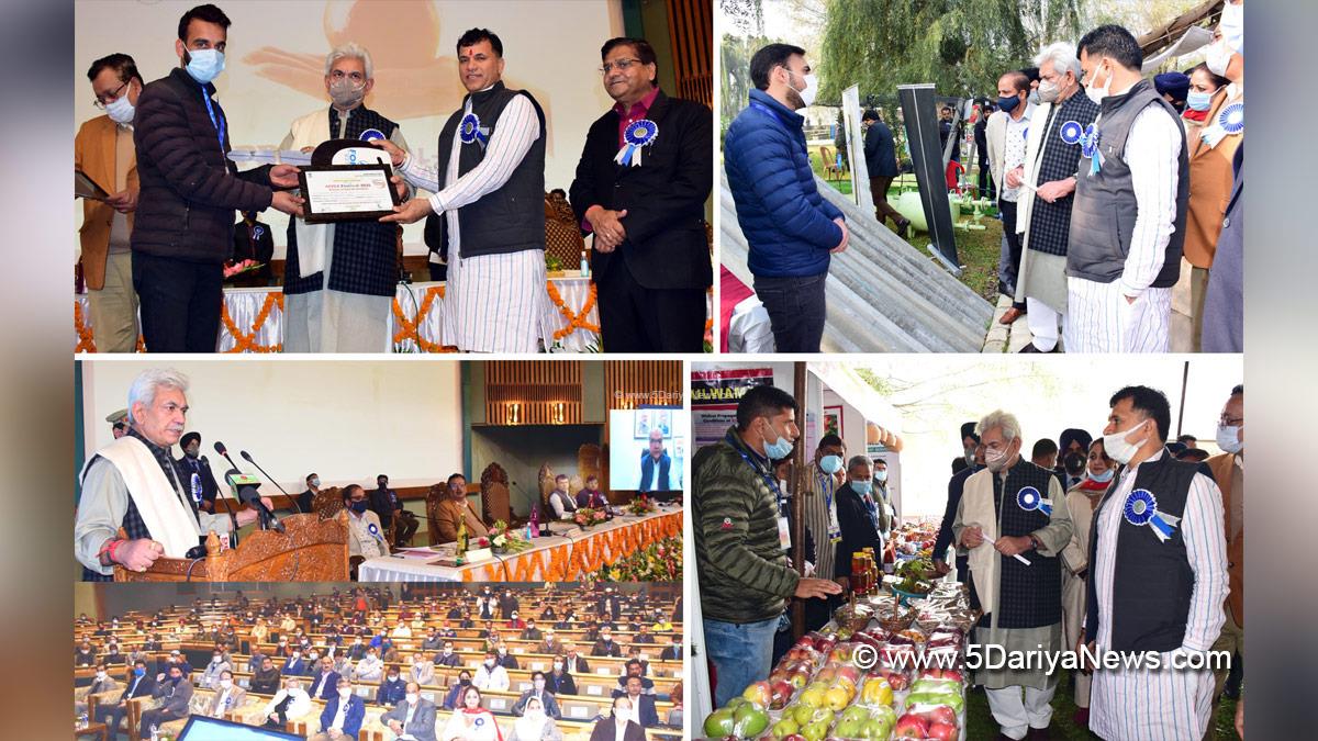 Manoj Sinha, Lieutenant Governor J&K, Raj Bhavan, Jammu, Kashmir, Jammu And Kashmir, Jammu & Kashmir, Kailash Choudhary, BJP, Bharatiya Janata Party, Apple Festival-2021, SKICC