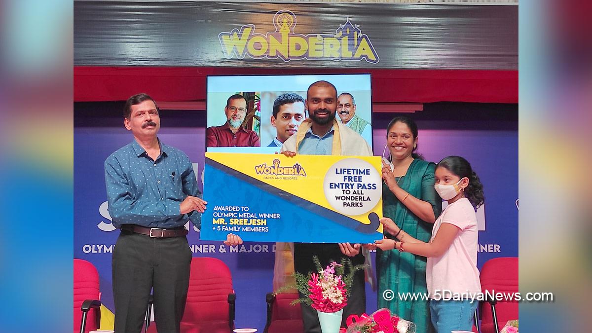 Sports News, Wonderla Holidays Ltd., PR Sreejesh, Wonderla Kochi park, Kochouseph Chittilappilly