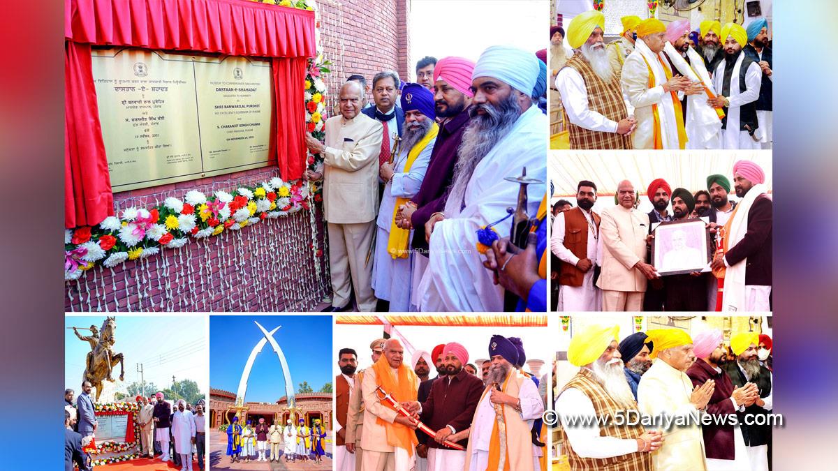 Charanjit Singh Channi, Punjab Pradesh Congress Committee, Congress, Punjab Congress, Government of Punjab, Punjab Government, Punjab, Chief Minister Of Punjab, Sri Chamkaur Sahib, Dastan-e-Shahadat, Baba Balbir Singh Banwarilal Purohit, Governor of Punjab, Punjab Governor, Punjab Raj Bhavan