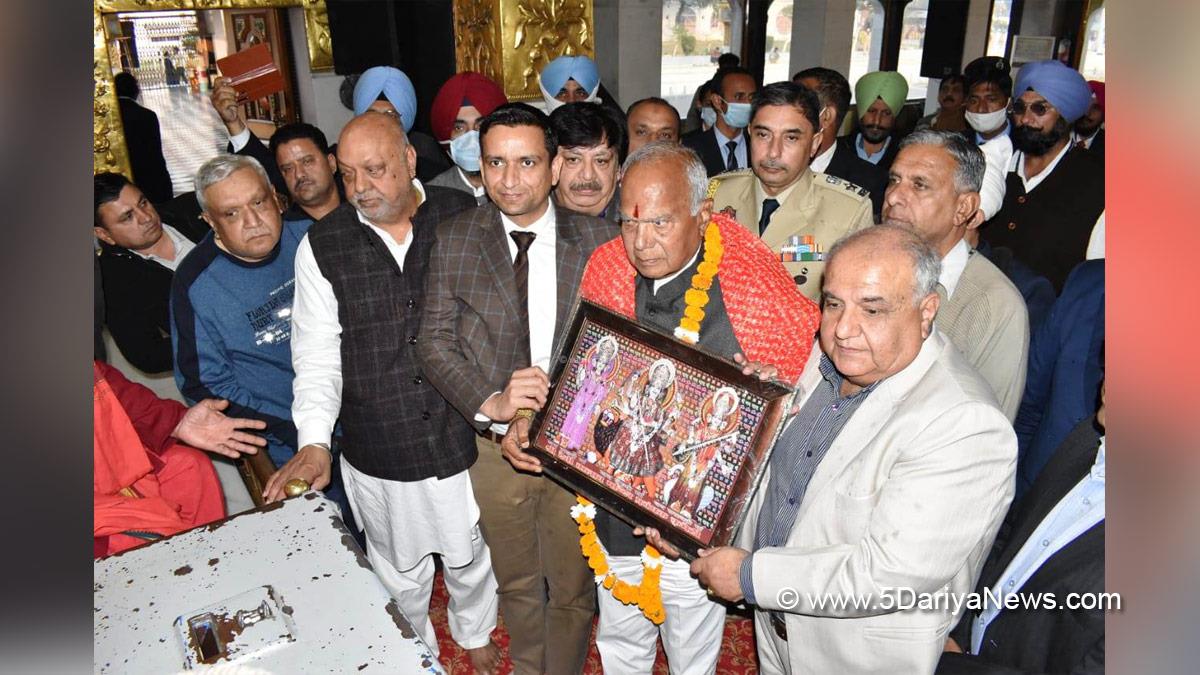 Banwari Lal Purohit, Banwarilal Purohit, Governor of Punjab, Punjab Governor, Punjab Raj Bhavan, Shri Devi Talab Mandir, Jalandhar