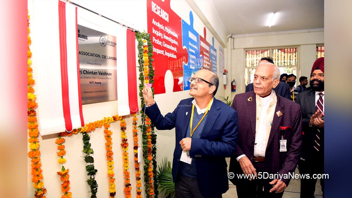 CGC Landran, Landran, Chandigarh Group Of Colleges, Satnam Singh Sandhu, Rashpal Singh Dhaliwal, Atal Community Innovation Centre, ACIC, Dr. Chintan Vaishnav, Hardeep Singh Somal, Manglesh Yadhav