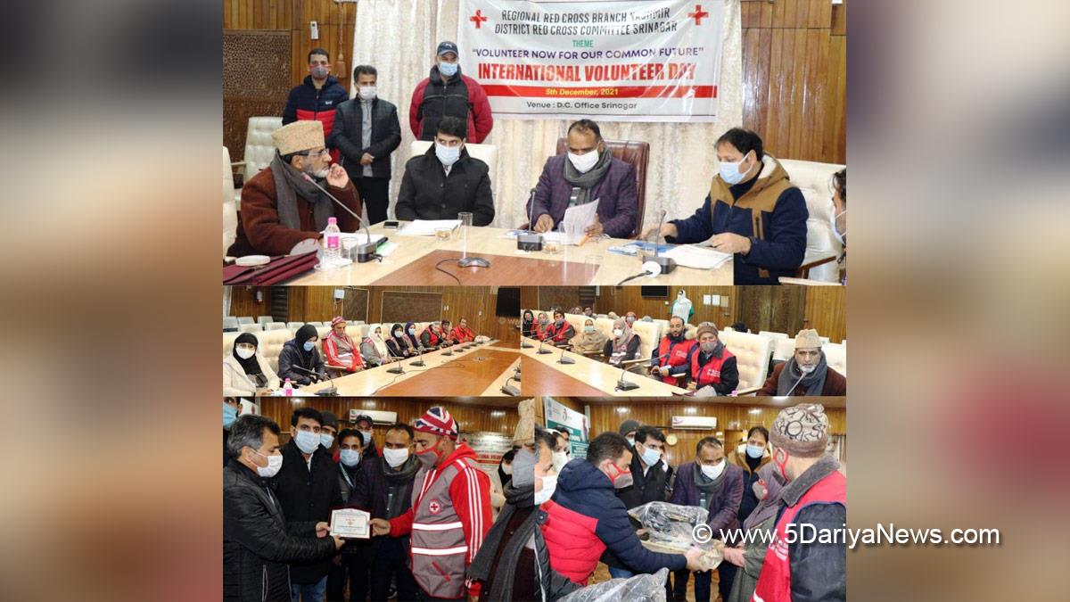 DDC Kashmir, Pandurang Kondbara Pole, Divisional Commissioner Kashmir, Srinagar, Jammu, Kashmir, Jammu And Kashmir, Jammu & Kashmir, Regional Red Cross Society Kashmir, District Red Cross Committee, Red Cross, Mohmmad Aijaz Asad