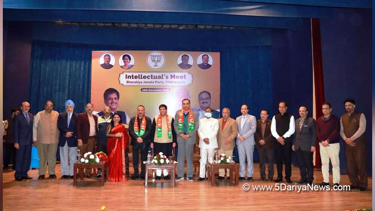 Piyush Goyal, Commerce and Industry Minister, BJP, Bharatiya Janata Party, BJP Chandigarh, Sanjay Tandon, Arun Sood, Satyapal Jain