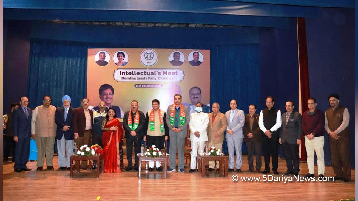 Piyush Goyal, Commerce and Industry Minister, BJP, Bharatiya Janata Party, BJP Chandigarh, Sanjay Tandon, Arun Sood, Satyapal Jain
