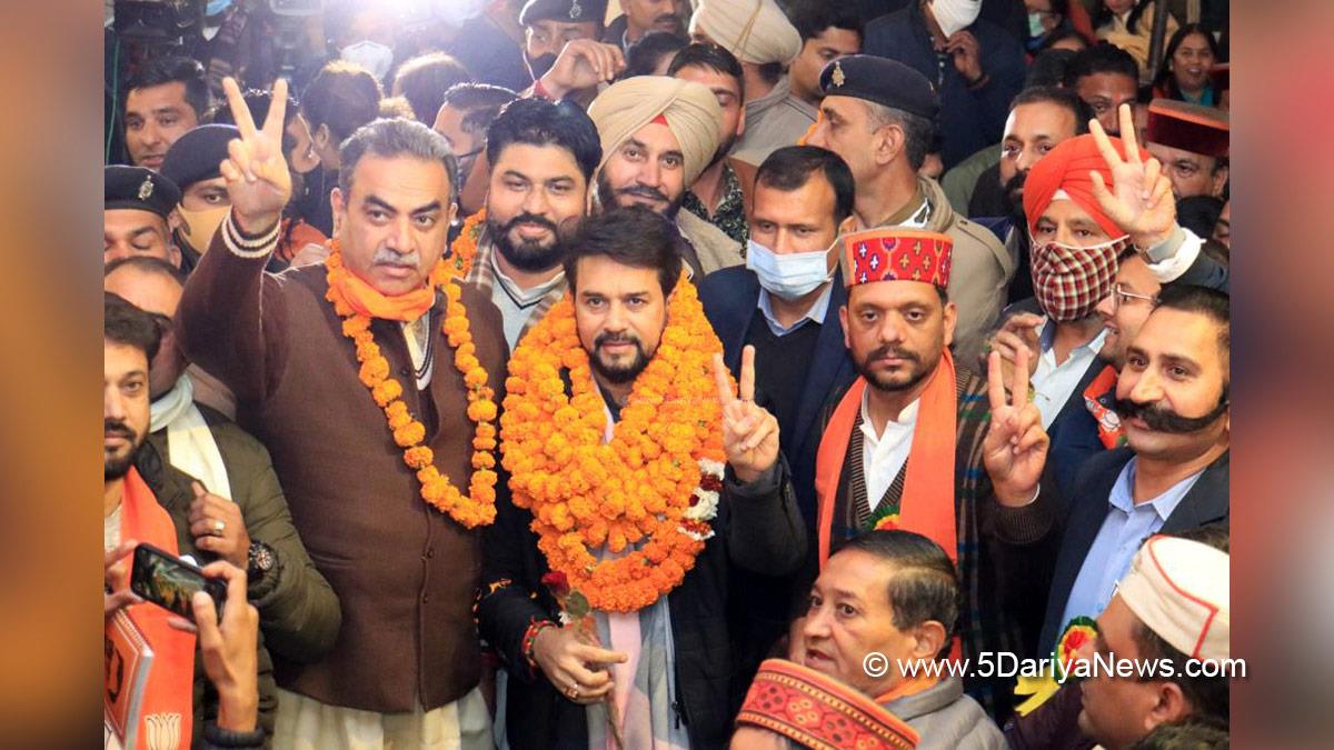 Anurag Thakur, Anurag Singh Thakur, BJP, Bharatiya Janata Party, Minister of Information and Broadcasting, Sanjay Tandon, Satya Pal Jain, Indubala Goswami, Arun Sood, Karnail Rana, Ravikant Sharma, BJP Chandigarh