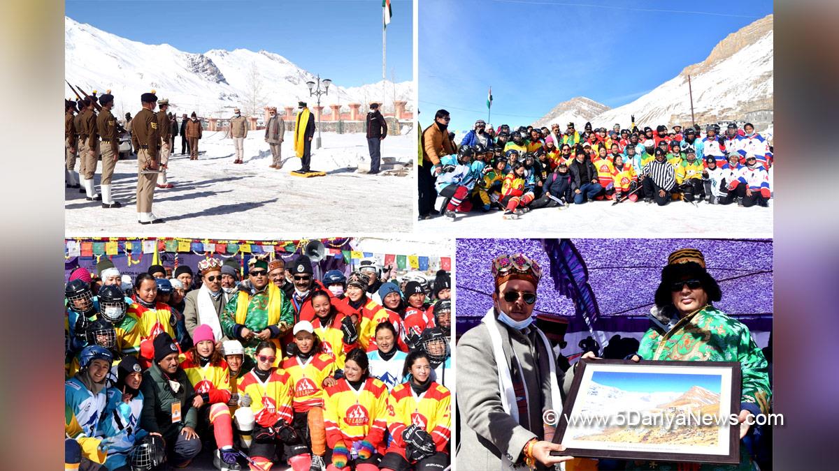Jai Ram Thakur, Himachal Pradesh, Himachal, Bharatiya Janata Party, BJP, BJP Himachal, Shimla, Chief Minister of Himachal Pradesh, BJP Himachal Pradesh, Lahaul Spiti, Dr. Ram Lal Markanda, 9th National Ice Hockey Championship at Kaza, 9th National Ice Hockey Championship-2022 at Ice Skating Rink