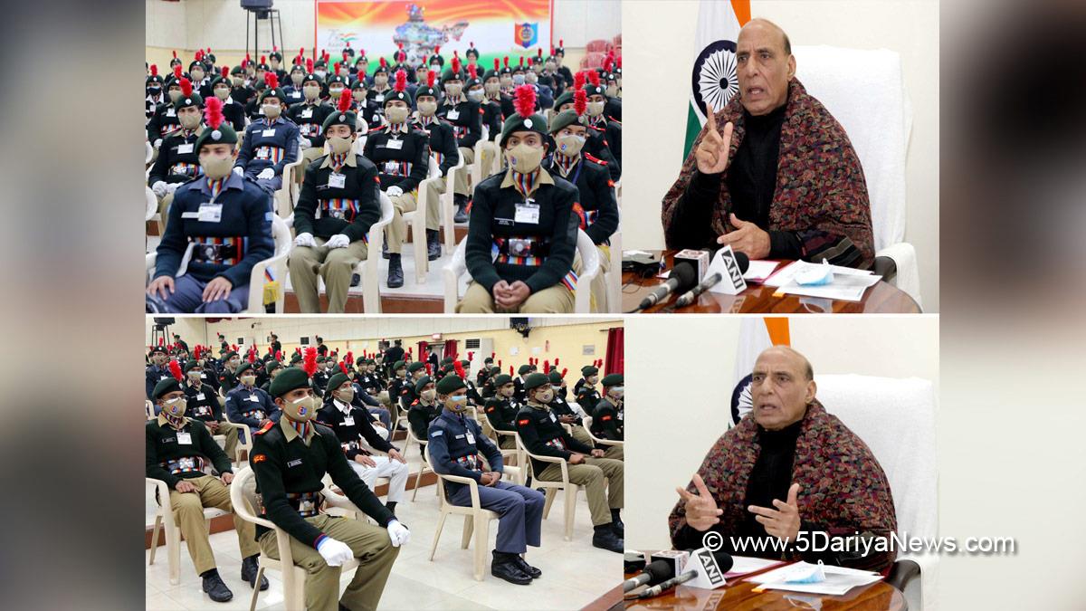 Rajnath Singh, Union Defence Minister, Defence Minister of India, BJP, Bharatiya Janata Party, Republic Day Camp 2022, National Cadet Corps, NCC