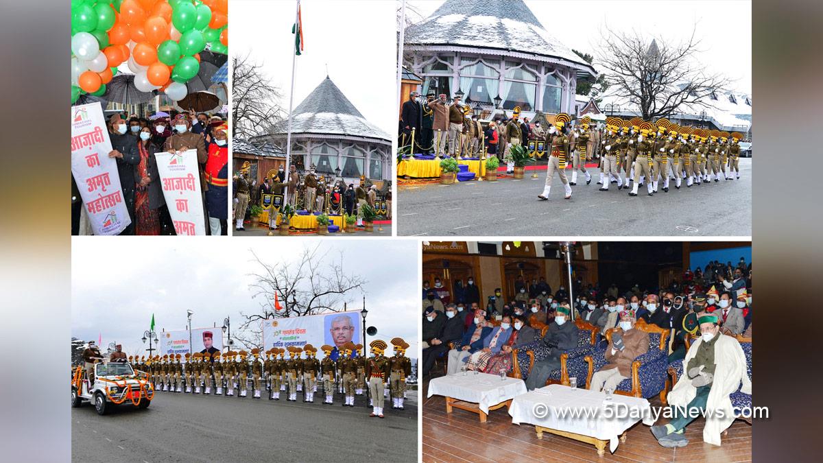 Jai Ram Thakur, Himachal Pradesh, Himachal, Bharatiya Janata Party, BJP, BJP Himachal, Shimla, Chief Minister of Himachal Pradesh, BJP Himachal Pradesh, Rajendra Vishwanath Arlekar, #RepublicDay, #26january, Republic Day, 73rd Republic Day, 73rd Republic Day of India, 26 january