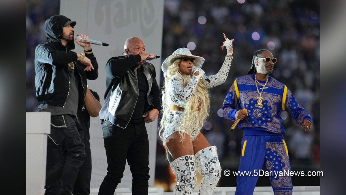 Music, Entertainment, Los Angeles, Singer, Song, Super Bowl LVI, Dr Dre, Snoop Dogg, Kendrick Lamar, Mary J Blige, 50 Cent, Eminem, B rabbit