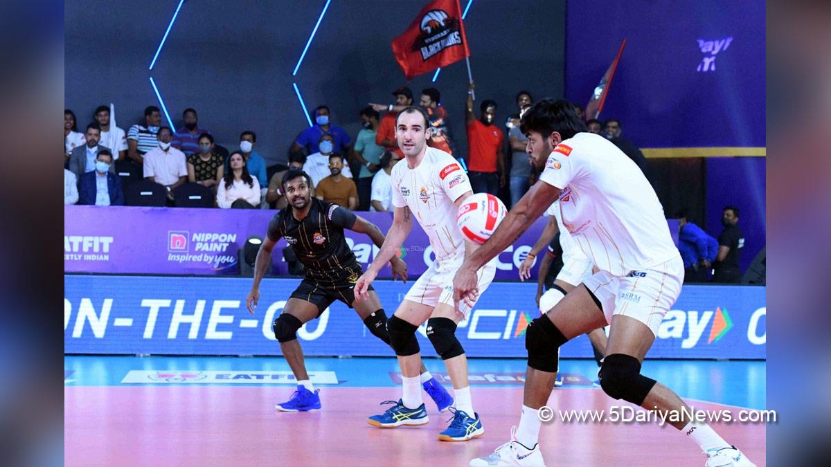Sports News, Volleyball, Prime Volleyball League, Ahmedabad Defenders, Hyderabad Black Hawks
