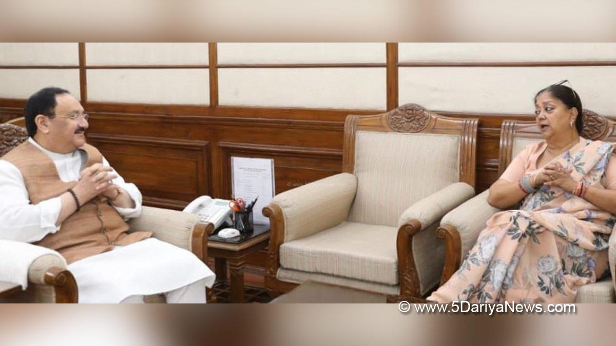 Jagat Prakash Nadda, BJP President, BJP, Bharatiya Janata Party, Vasundhara Raje, Member Of The Rajasthan Legislative Assembly