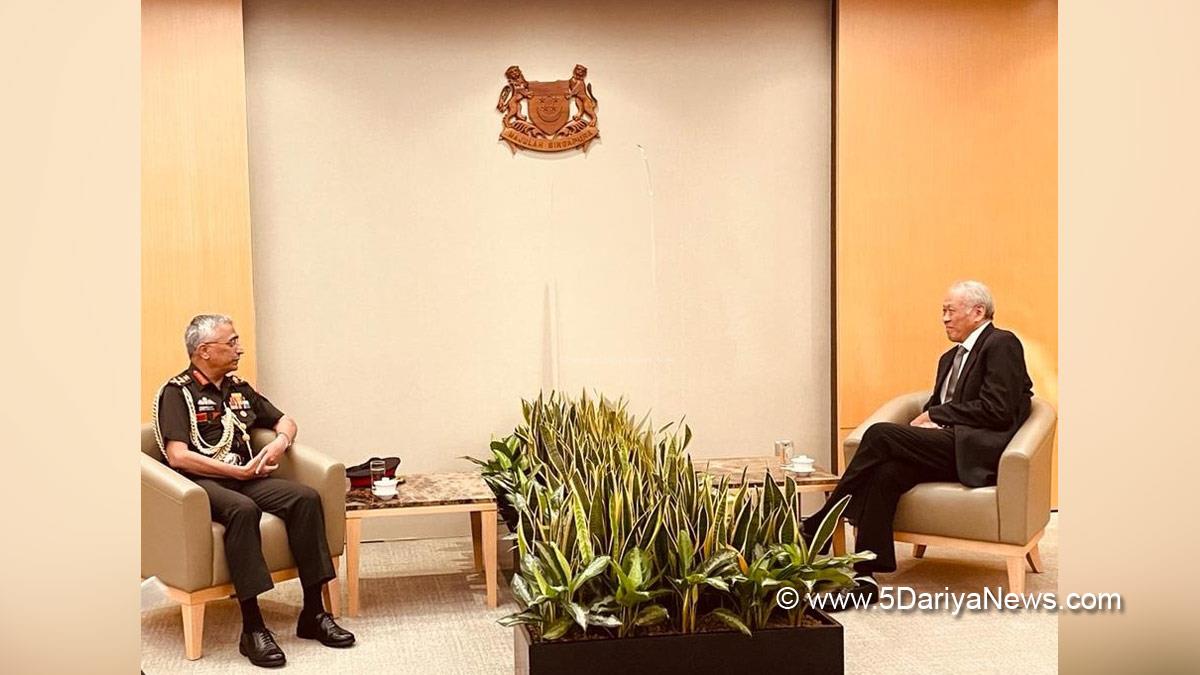 Military, Indian Army Chief General Manoj Mukund Naravane, Singapore Defence Minister Ng Eng Hen, New Delhi