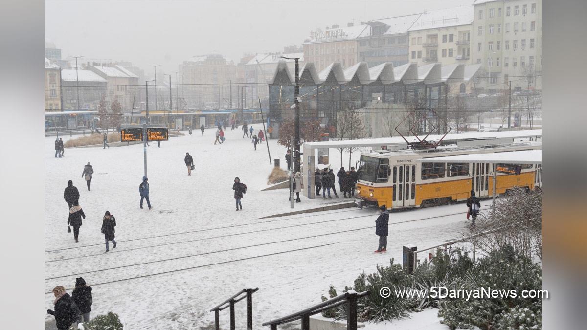 Hadsa, Hadsa World, Budapest, Hungary, Heavy Snowfalls, Tram Station