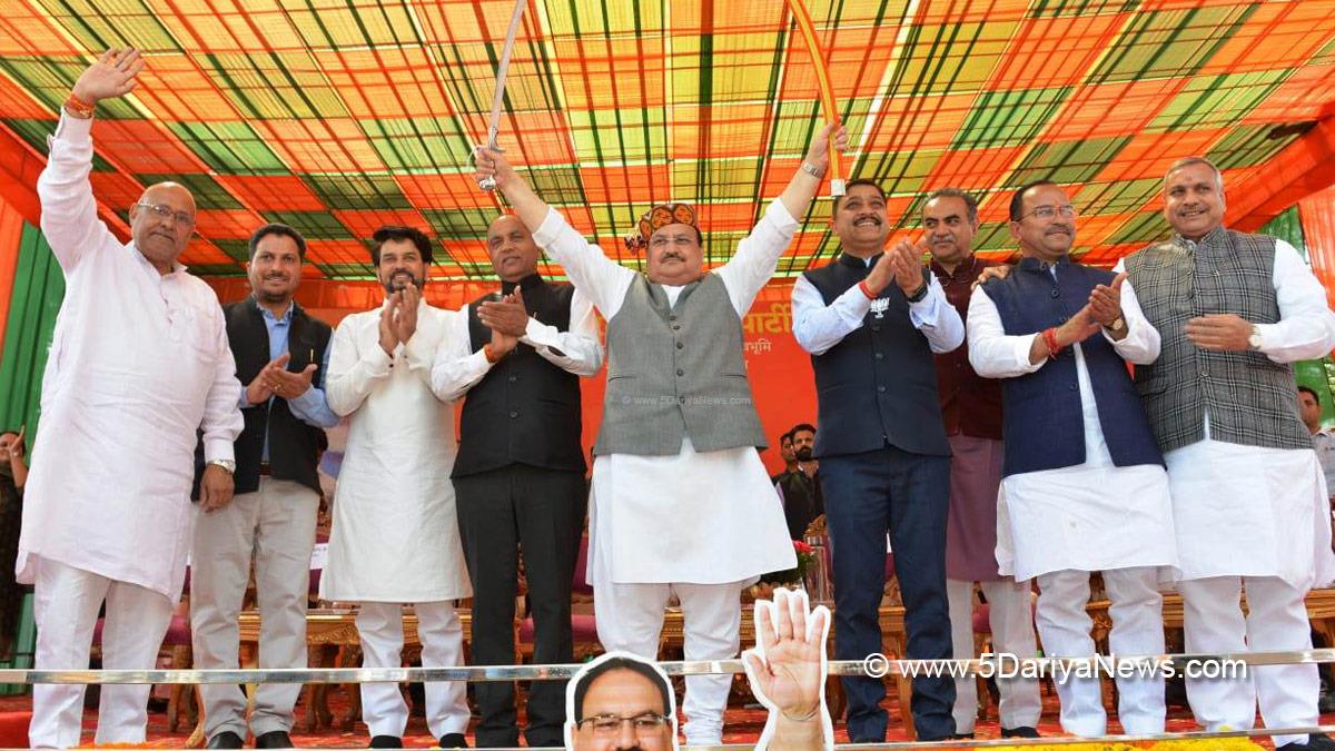 Jai Ram Thakur, Himachal Pradesh, Himachal, Bharatiya Janata Party, BJP, BJP Himachal, Shimla, Chief Minister of Himachal Pradesh, BJP Himachal Pradesh, Jagat Prakash Nadda, Abhinandan Samaroh, Dharamshala Smart City Project
