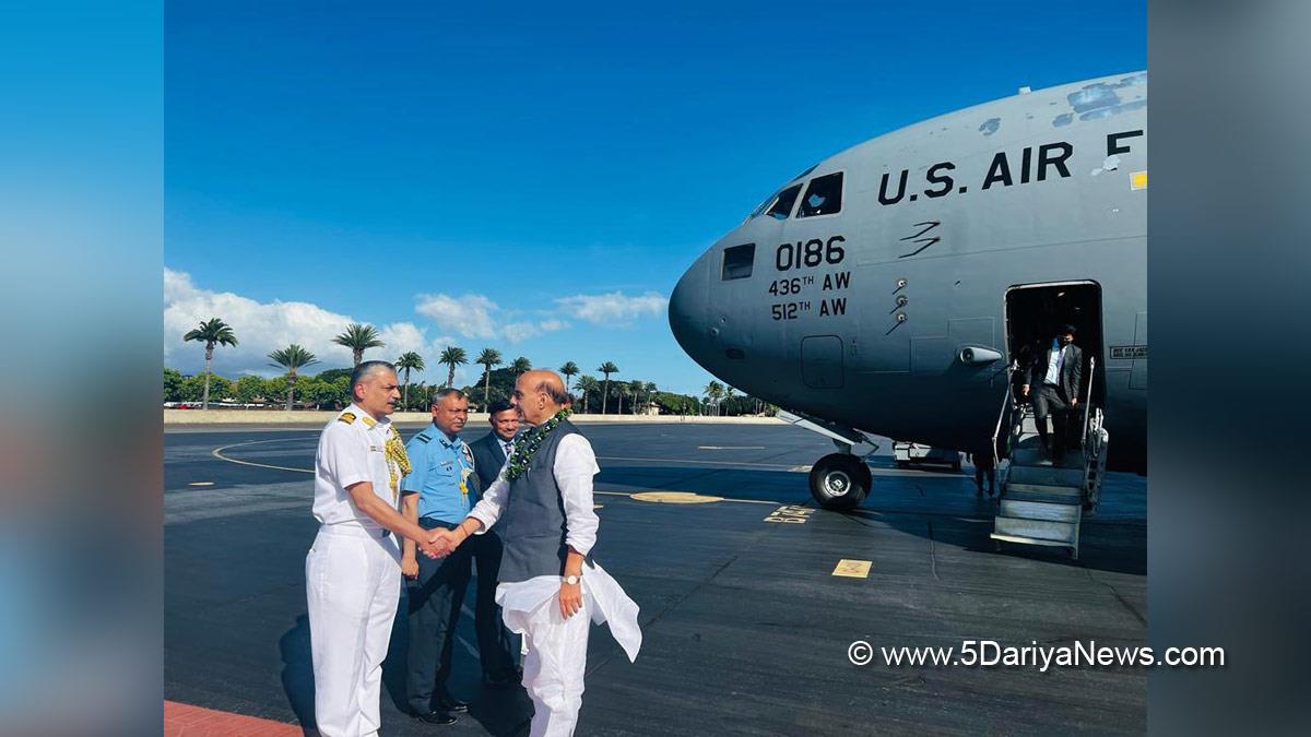 Defence Minister Rajnath Singh visited the headquarters of United States Indo-Pacific Command (USINDOPACOM) at Honolulu in Hawaii on Wednesday.On his arrival from Washington DC, Singh was received by Commander, US INDOPACOM Admiral John Aquilino.The USINDOPACOM and Indian military have wide-ranging engagements, including a number of military exercises, training events and exchanges.Singh was visiting the USINDOPACOM headquarters, Pacific Fleet and the training facilities in Hawaii, before return