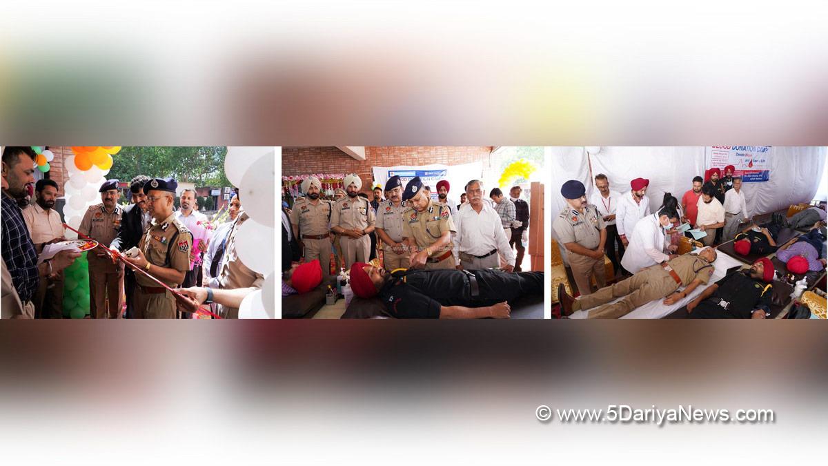 Viresh Kumar Bhawra, VK Bhawra, Punjab Police, Police, Punjab Admin, Director General of Police Punjab, DGP Punjab, Blood Camp, Blood Donation Camp