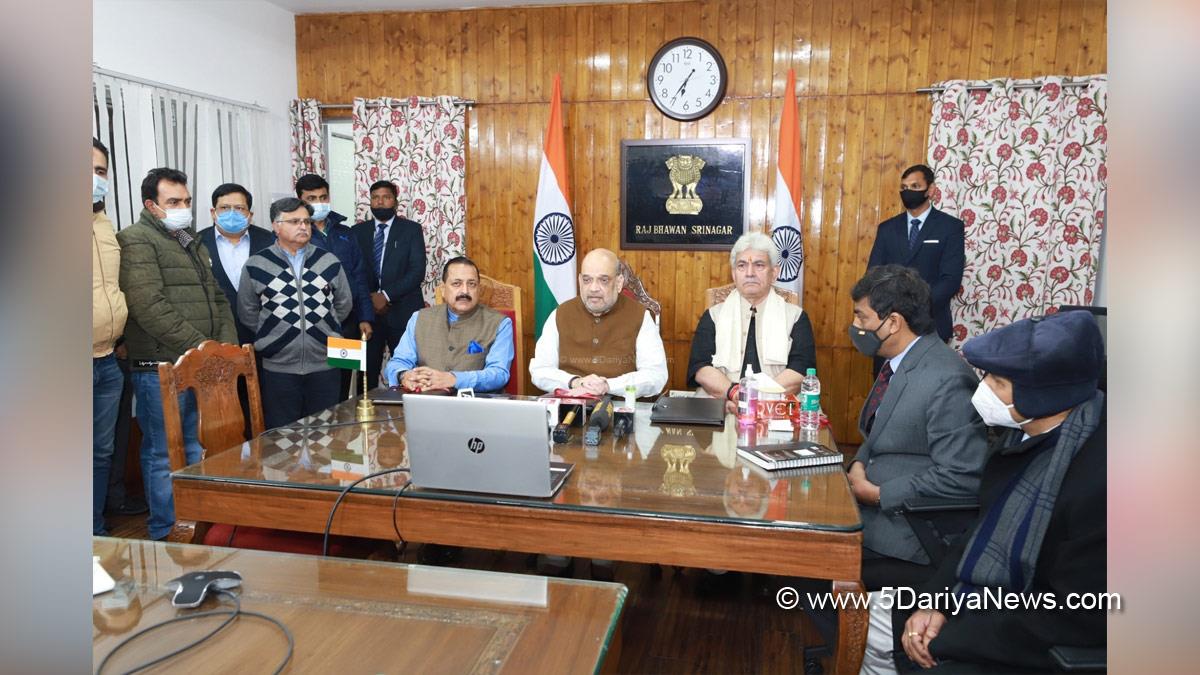 Amit Shah, Union Home Minister, BJP, Bharatiya Janata Party, Dr Jitendra Singh, Dr. Jitendra Singh, Bharatiya Janata Party, BJP, Union Earth Sciences Minister, Manoj Sinha, Lieutenant Governor J&K, Raj Bhavan, Jammu, Srinagar, Kashmir, Jammu And Kashmir, Jammu & Kashmir