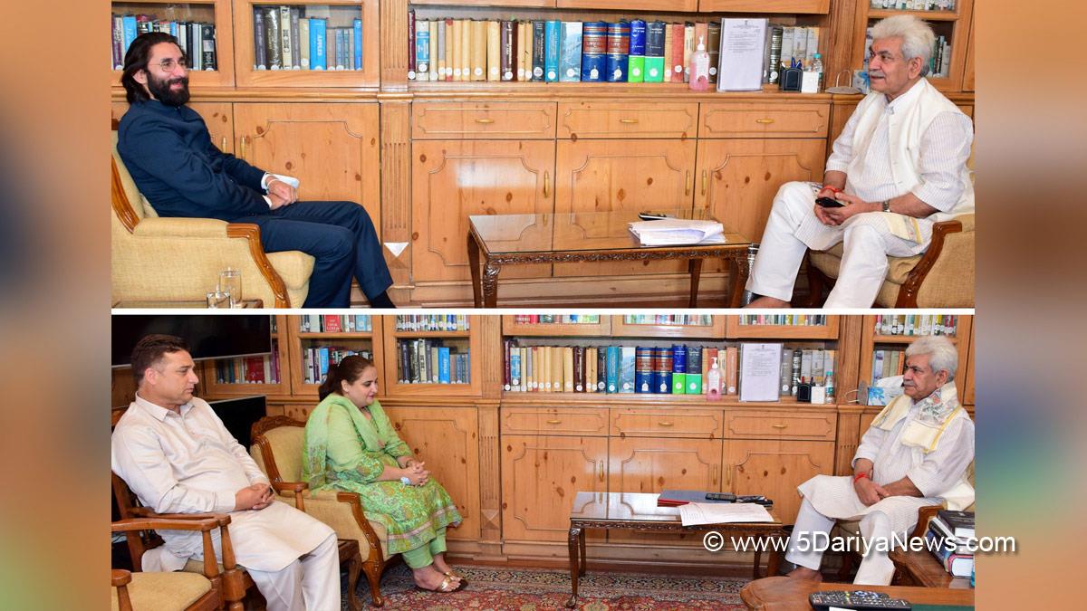 Manoj Sinha, Lieutenant Governor J&K, Raj Bhavan, Jammu, Srinagar, Kashmir, Jammu And Kashmir, Jammu & Kashmir, DDC Chairperson Ganderbal, Nuzhat Ishfaq, President, Jammu & Kashmir Workers Party, JKWP, Mir Junaid