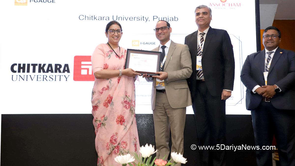Smriti Irani , Smriti Zubin Irani , BJP , Bharatiya Janata Party , Union Textile Minister, Chitkara University, Banur, Rajpura