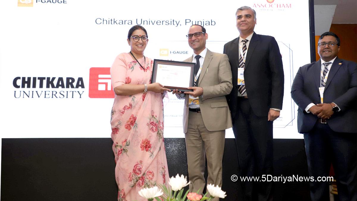 Smriti Irani , Smriti Zubin Irani , BJP , Bharatiya Janata Party , Union Textile Minister, Chitkara University, Banur, Rajpura