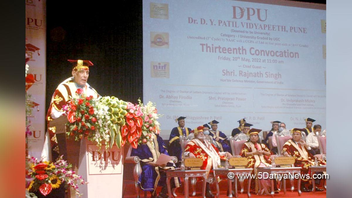 Rajnath Singh, Union Defence Minister, Defence Minister of India, BJP, Bharatiya Janata Party, Raksha Mantri, Dr DY Patil Vidyapeeth, Pune, Aatmanirbhar Bharat