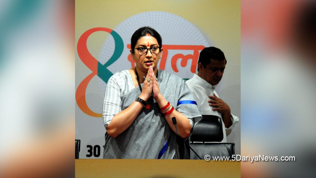 Smriti Irani, Smriti Zubin Irani, BJP, Bharatiya Janata Party, Union Minister, Delhi Chief Minister Arvind Kejriwal, Health Minister Satyendar Jain
