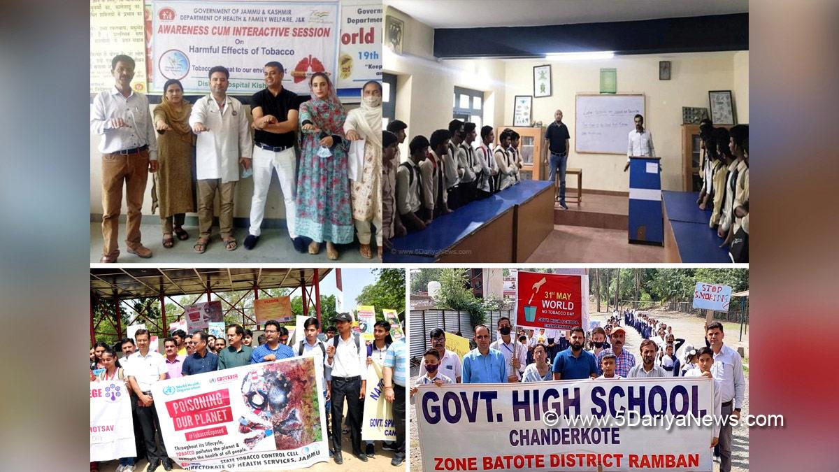 World No Tobacco Day 2022 , World No Tobacco Day, No Tobacco Day , No Tobacco Day 2022, Jammu, Kashmir, Jammu And Kashmir, Jammu & Kashmir