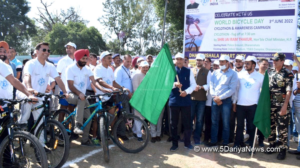 Jai Ram Thakur, Himachal Pradesh, Himachal, Bharatiya Janata Party, BJP, BJP Himachal, Shimla, Chief Minister of Himachal Pradesh, BJP Himachal Pradesh, Dharamshala, World Bicycle Day
