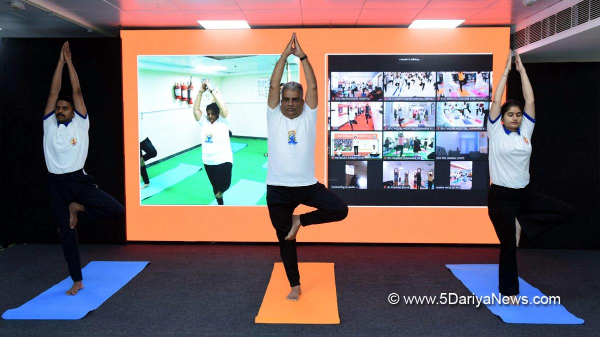 Bhupender Yadav, Minister for Labour & Employment and Environment, Forest and Climate Change, BJP, Bharatiya Janata Party, ESIC Yoga Fortnight, International Yoga Day