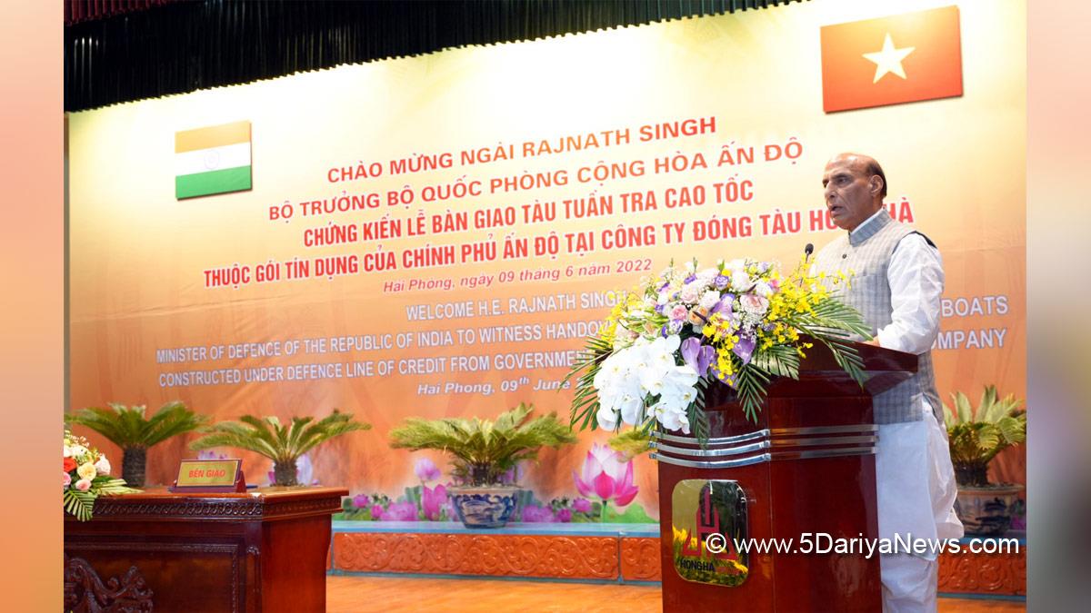 Rajnath Singh, Union Defence Minister, Defence Minister of India, BJP, Bharatiya Janata Party, 12 High Speed Guard Boats To Vietnam, Make In India, Hong Ha Shipyard, Hai Phong